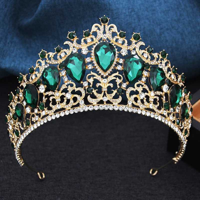 11 elegant crystal crowns suitable for brides wedding dresses hair jewelry queens green tiaras headpieces and ballroom brides W241007