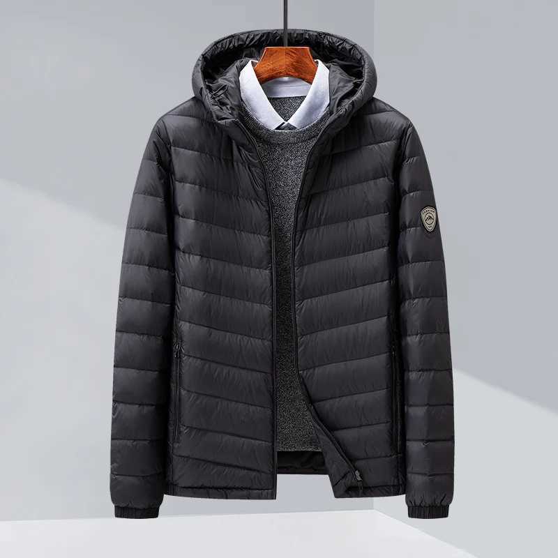 Mens Hooded Warm Puffer Jackets 2023 New Arrivals Winter 90% White Duck Down Ultra Lightweight Water Wind-Resistant Men CoatsXJ241008