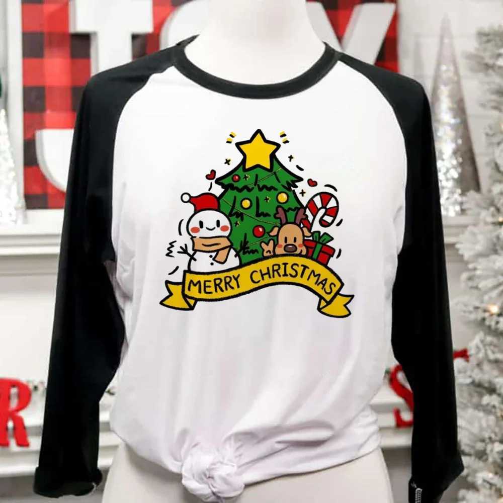 Merry Christmas Deer Print Christmas Family Matching Clothing Father Mother Son Daughter Family Clothing Christmas Party Family T-shirt W241008