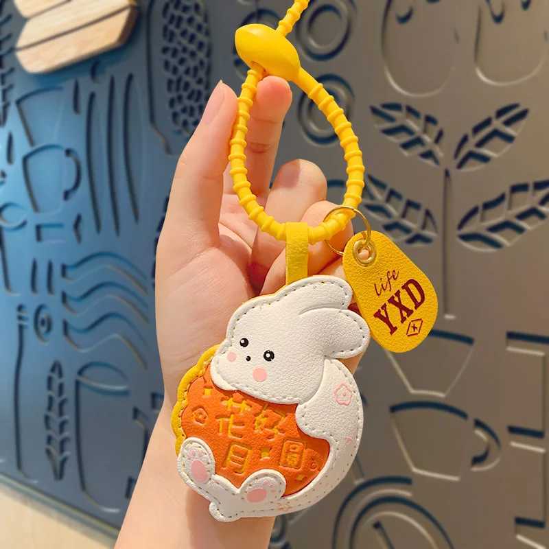 Pu Leather Simulation Rabbit Mid Autumn Festival Mooncake Keychain Chinese Style Mid Autumn Festival Mooncake Bag PendantX241008