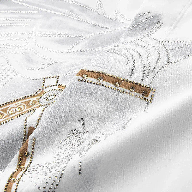 ly embroidered lapel print mens shirt versatile modified body printed drill ironless mens long sleeved shirt 241008