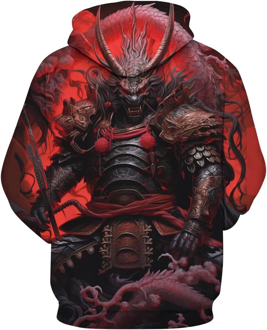 Hoodie for Mens Womens Japanese Bushido Hoodie Vintage Samurai Casual Long Sleeve Pullover Hoodies Graphic Hoodies sweatshirt Pullover Long Sleeve com