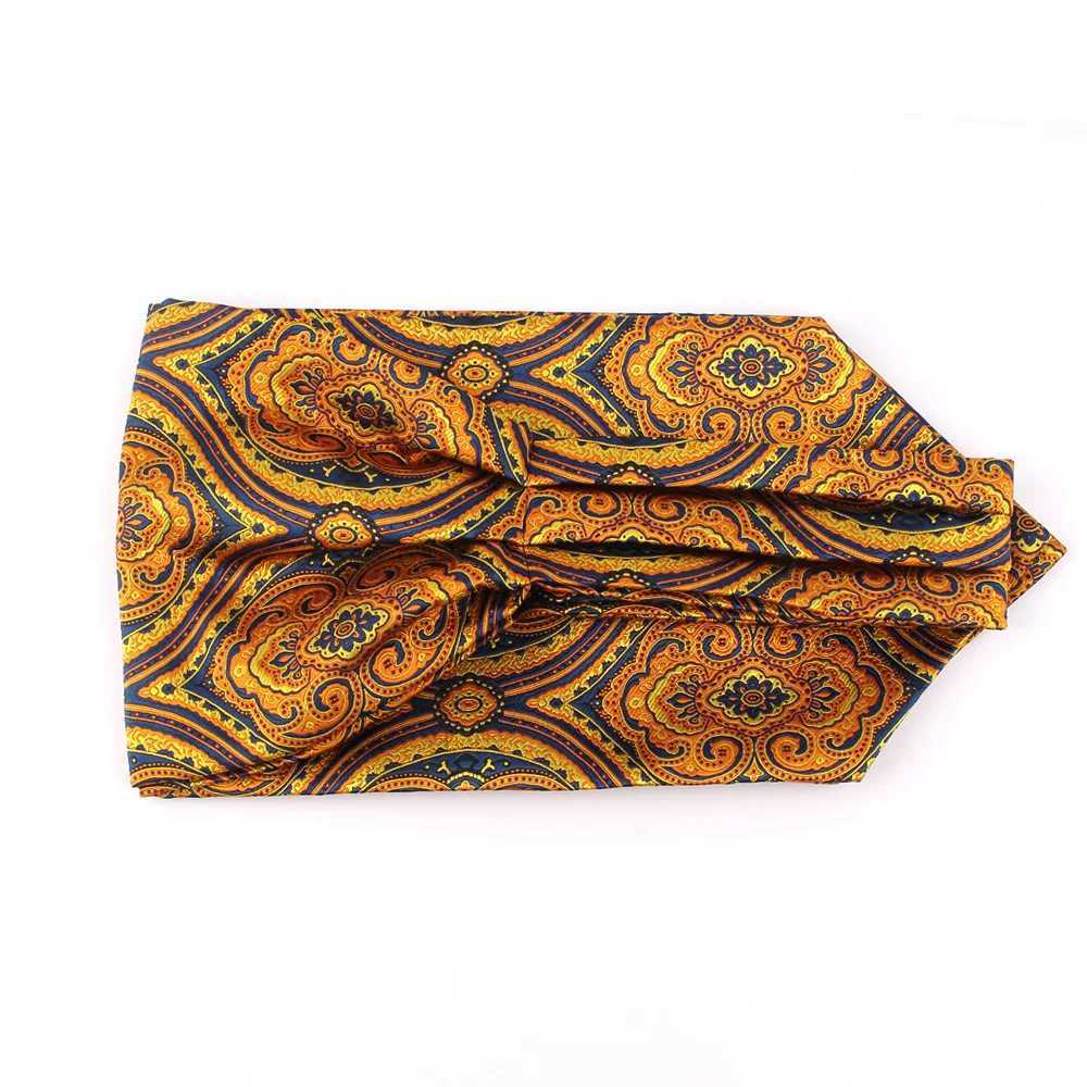New fancy Paisley mens cash tie wedding formal tie Ascot Scrunch from the UK gentleman polyester soft neck tie luxury W241007