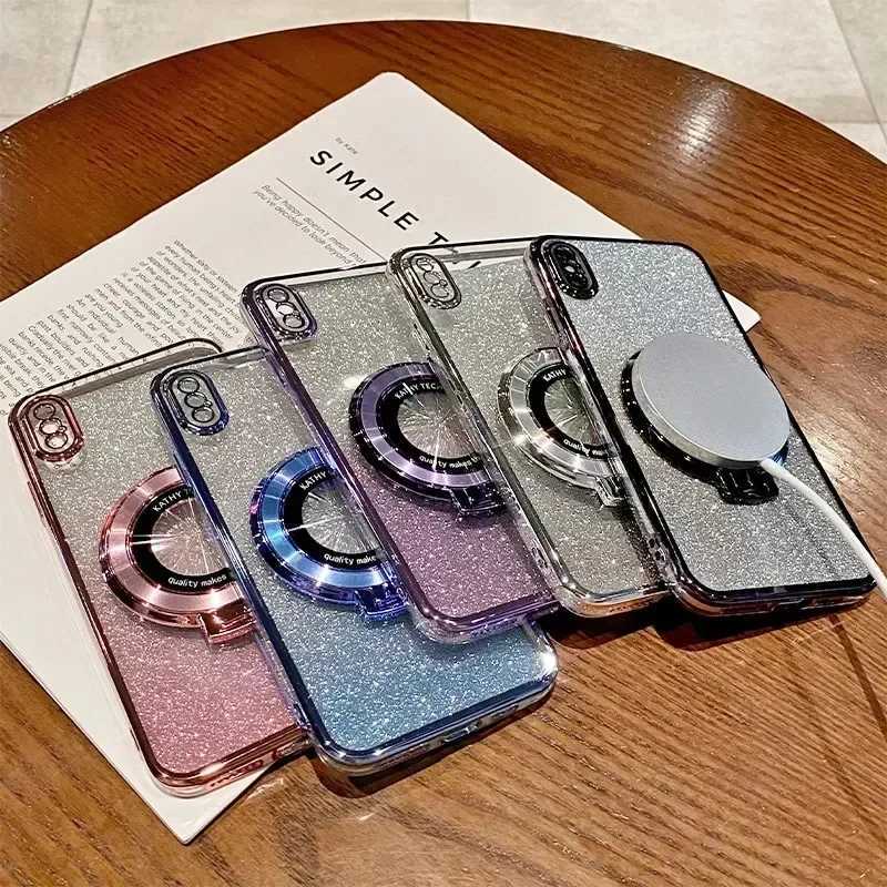Luxury Case Gradient Glitter Stand Case for iPhone 16 16Pro 16Plus 16ProMax 14 13 12 11 Pro Max 15 Plus 11Pro 12 15 Promax Soft Cover Z241008