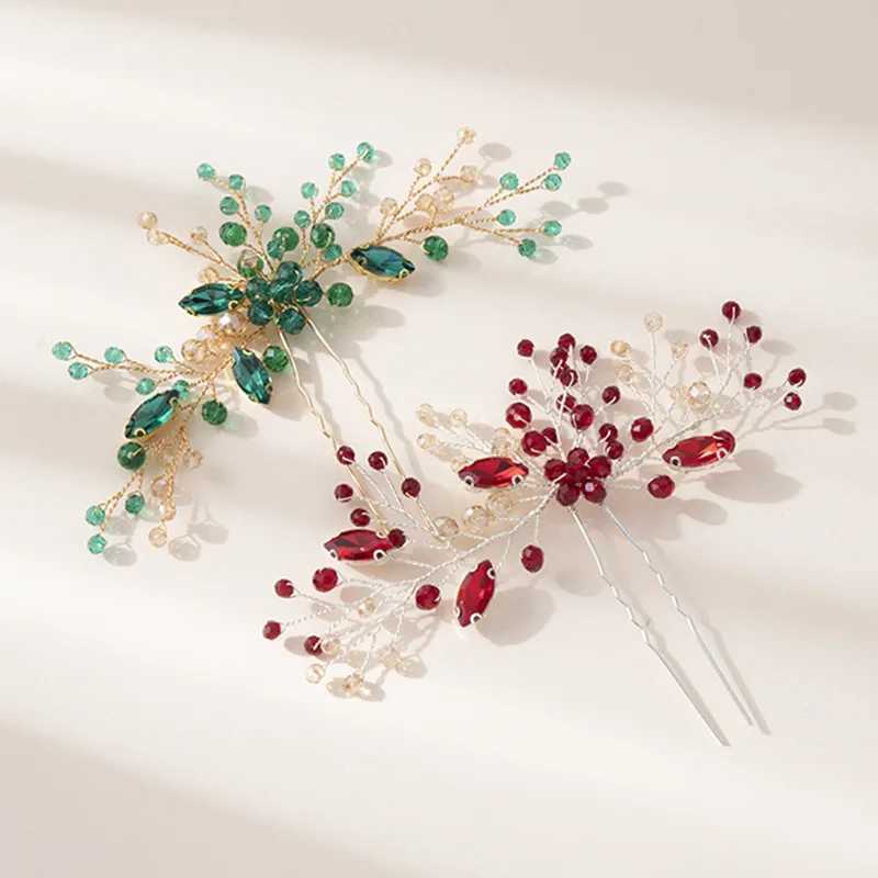 Womens hair clips wedding hair jewelry accessories pearl crystal blue bridal hair handmade hair decoration accessories W241007