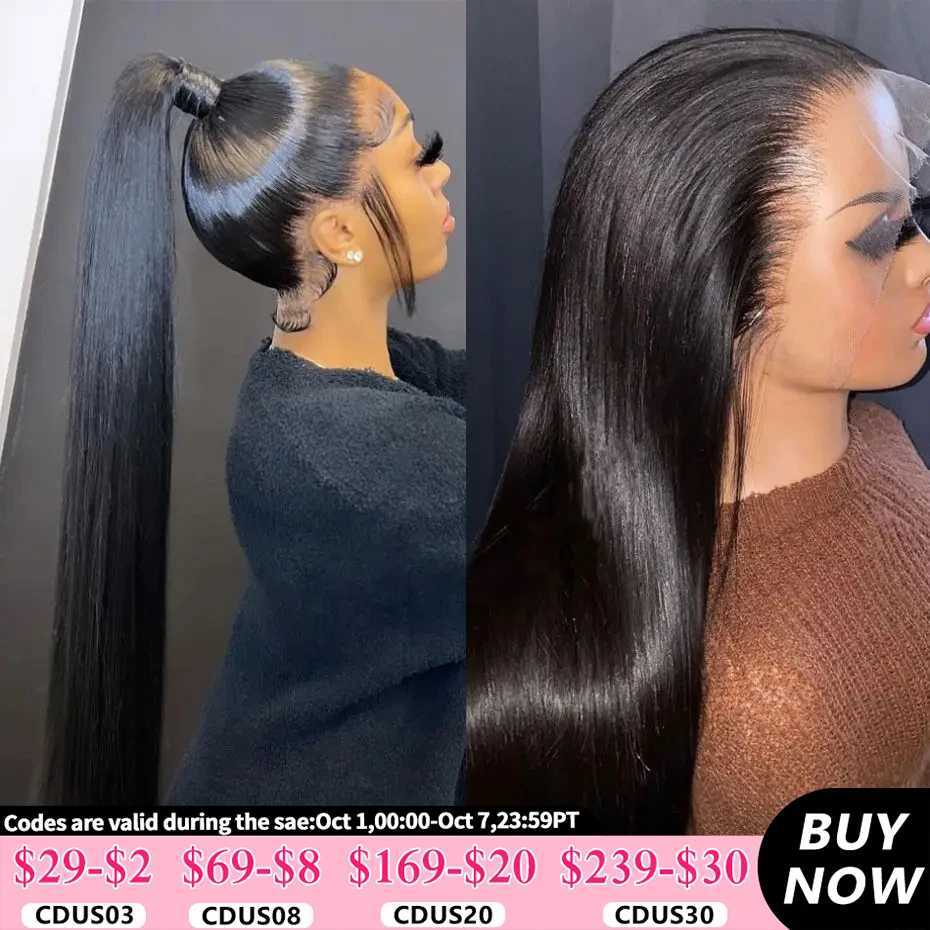 360 Full HD Lace Frontal Wig Bone Straight 32 30Inch 13x4 13x6 Transparent Lace Front Wigs Human Hair Lace Closure Wig MYLOCKMEXJ241008