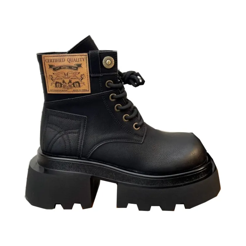 2024 New Free Shipping Boots Martin Boots Suitable For Women In Black Brown Beige Height Increasing Versatile Sizes 35-40