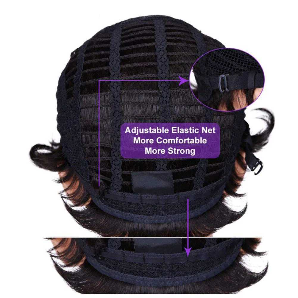 BeiSDWig Synthetic Short Afro Curly Wigs for Black Women Natural Burgundy Hair Wig Short Haircuts for WomenXJ241008