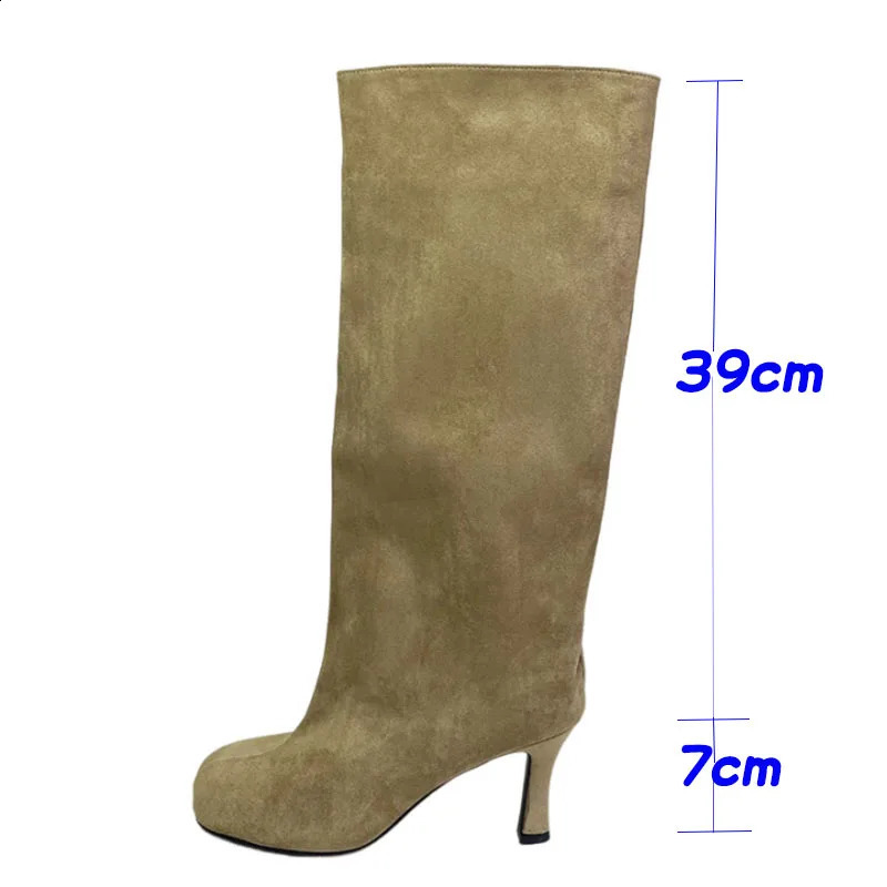 Long Socks Skating Shoes Womens Knee Modern Boots Fashion Round Toes Womens Long Boots Womens High Heels 241007