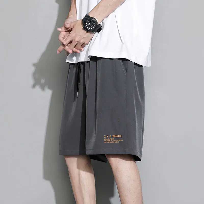 Ultra thin style breathable plus size mens shorts solid and loose for summer sports quick drying fully matched with comfortable pantsW240713
