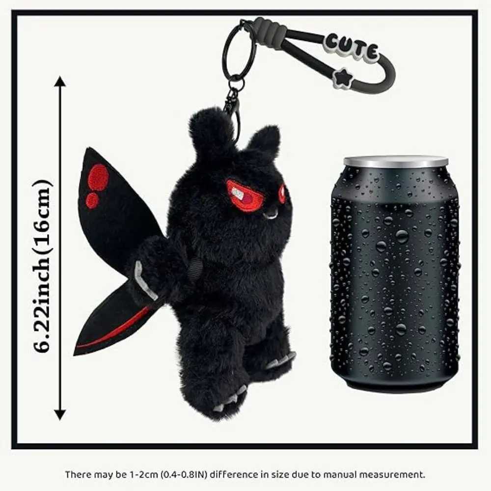 Kawaii Halloween Black Bear with Wings Plush Doll Keychain Pendant Creative Room Decorations Plush Toys Children Birthday GiftsX241008