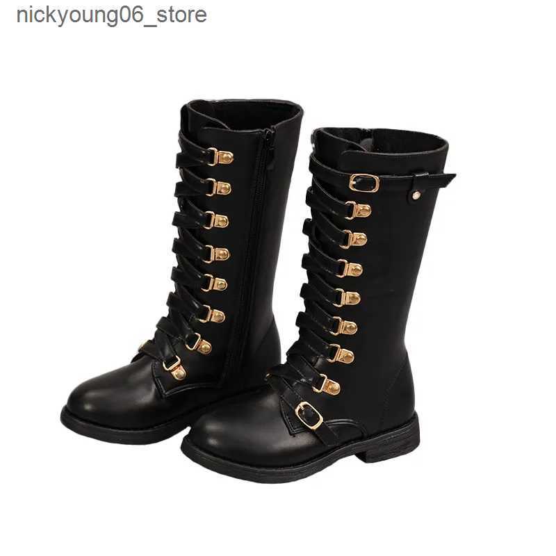 Boots Best Mid Length Boots 2023New Girls Rubber Snow Boots Children Warm Boots Korean Fashion Zip Plush Princess Boots Botas Infantil L240910