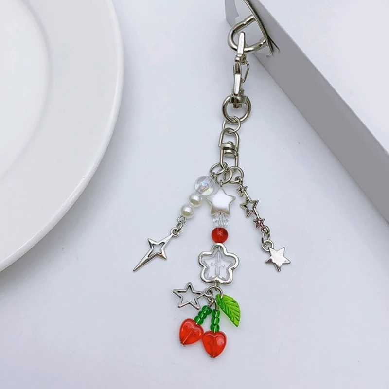 Strawberry Keychain Decoration Charm Backpack Pendant Cherry Keyring Ornament Alloy Material Perfect Gift for Girls TeenX241008