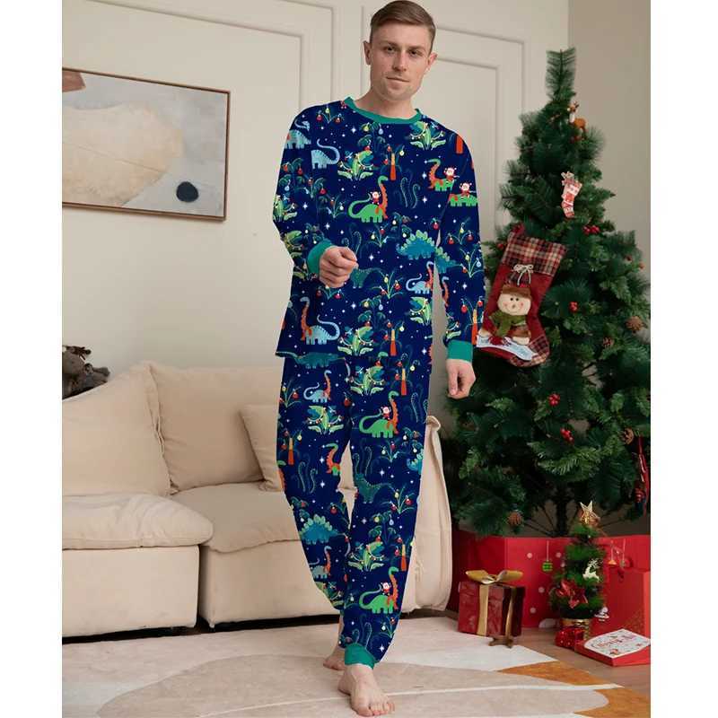 Christmas Matching Pajama Family Set 2023 New Year Father Mother Children Dinosaur Family Appearance Pajama Clothing Set W241008