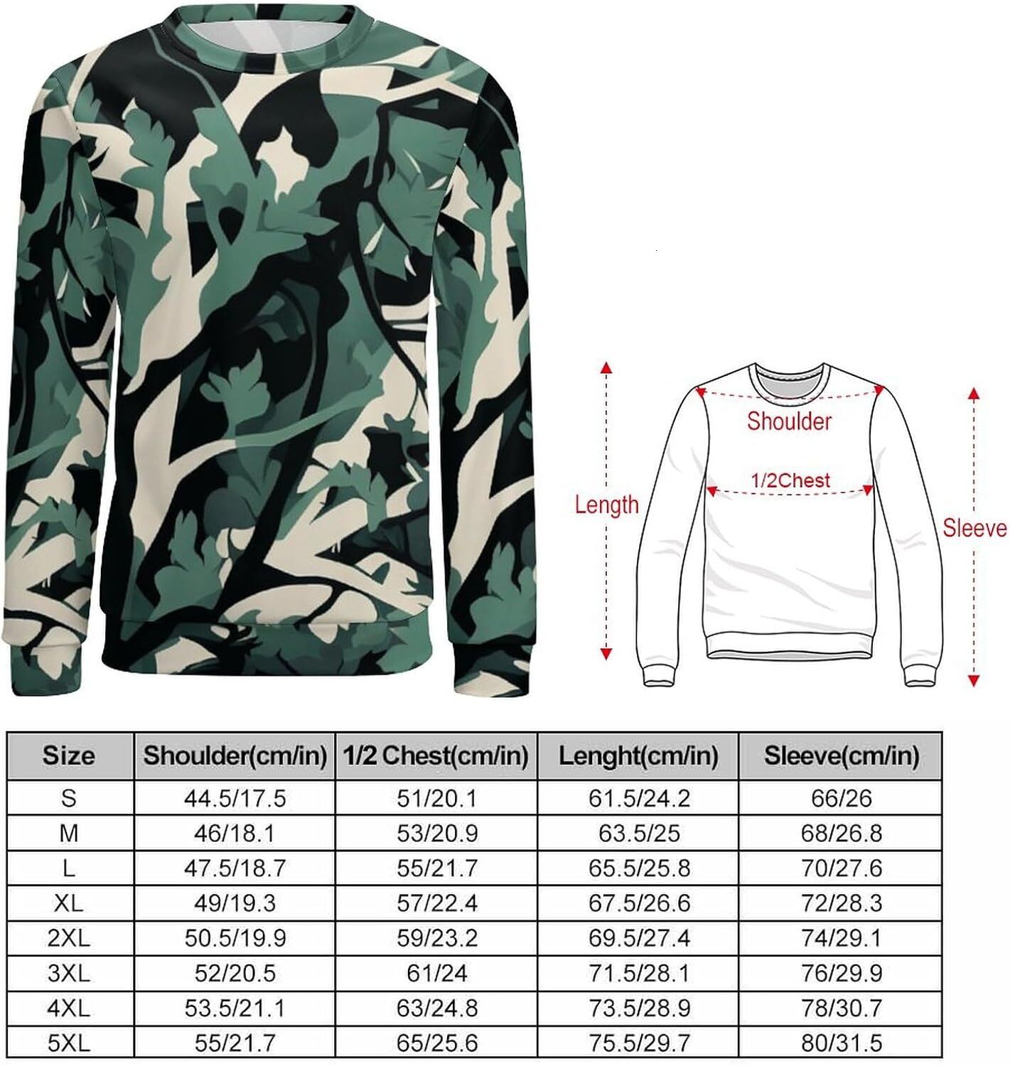 Long Sleeve Shirts for Men sweatshirt Men's Casual Streetwear Camo Long Sleeve Sweatshirt Crew Neck Pullover Activewear T shirt Tee Streetwear Ca