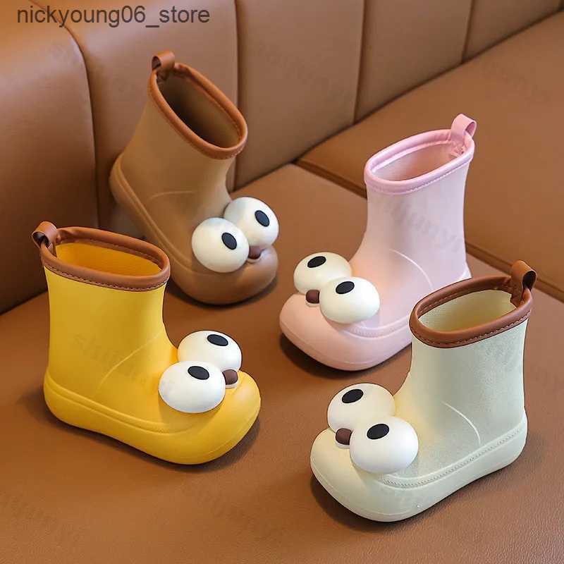 Boots Cute Kids Waterproof Rain Shoes Non-slip Boy Girl Luxury Big Eyes Rain Boots Children Fashion EVA Water Shoes Four Seasons L240910