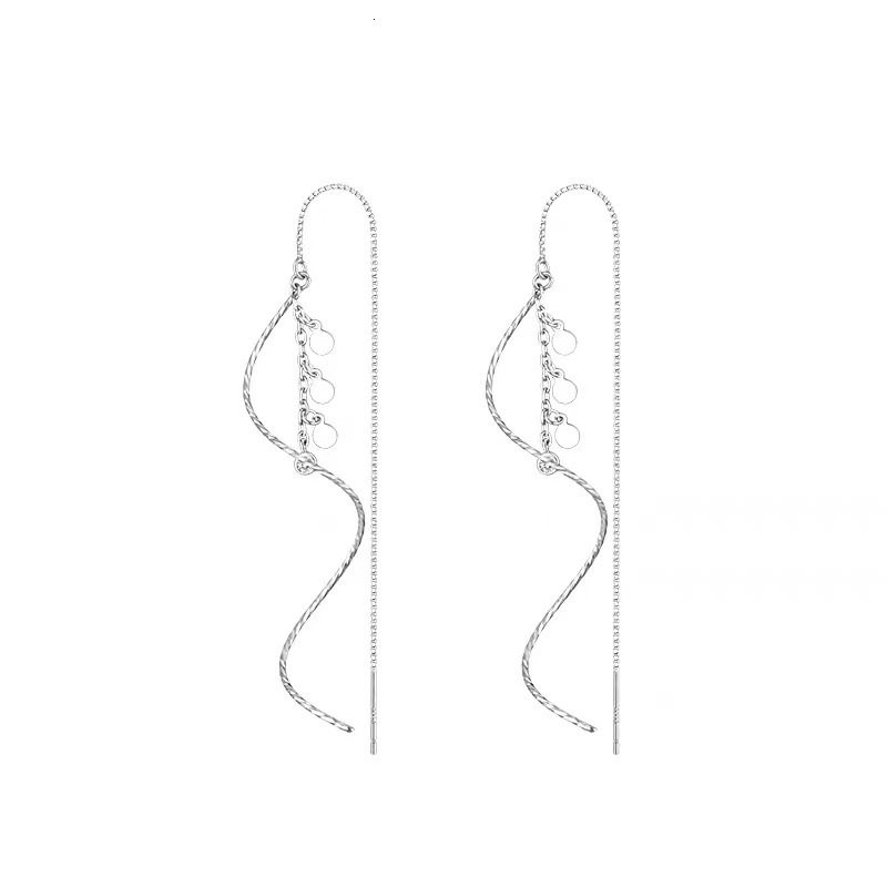 Pure sier needle wave light earrings, female 2024 new niche design summer earrings