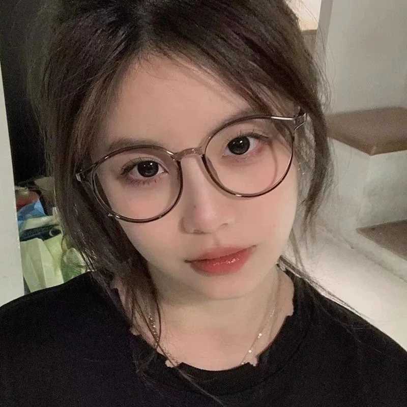 Retro Anti Blue Light Glasses Women Men Round Frame Computer Reading Eyewear Vintage Oversized Optical Spectacle EyeglassX241008