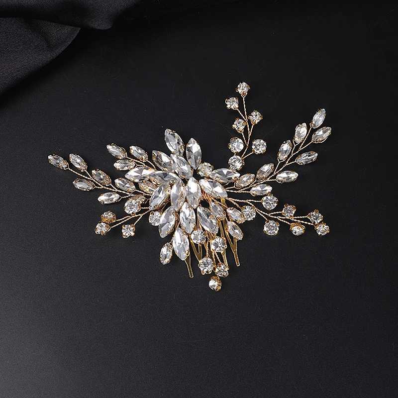 Silver all rhinestone womens hair comb rose gold luxury hair bridal hair jewelry womens hair wedding accessories W241007