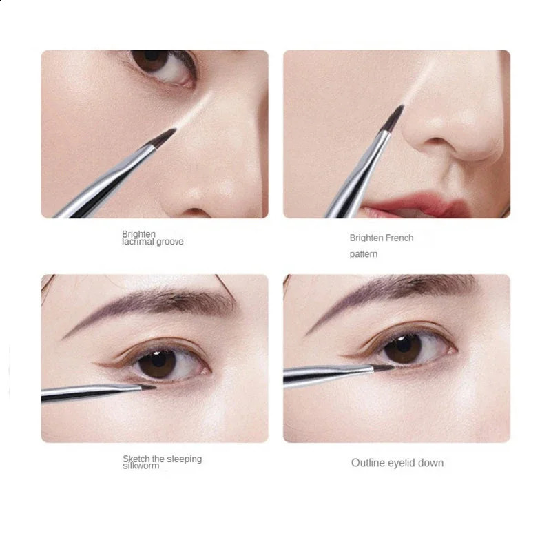 CNK 2/5Pc upgraded blade eyeliner brush ultra-thin fine angle flat angle eyeliner brush precise detail brush under the eyes 241008