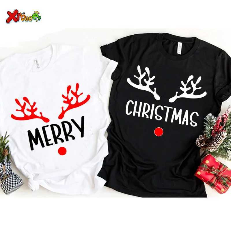 Family Matching Set Christmas Custom Name Couples Shirt Merry Christmas 2023 Childrens Matching Pajamas Family Gift T-shirt W241008