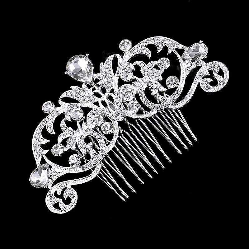 Treazy European Designs Flower Wedding Hair Accessories Simulation Pearl Crystal Flower Bridal Hair Comb Wedding Hair Jewelry W241007