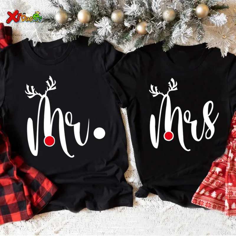 Christmas couple shirt couple matching set Mr./Ms. Christmas 2022 couple matching pajamas family couple gift T-shirt W241008
