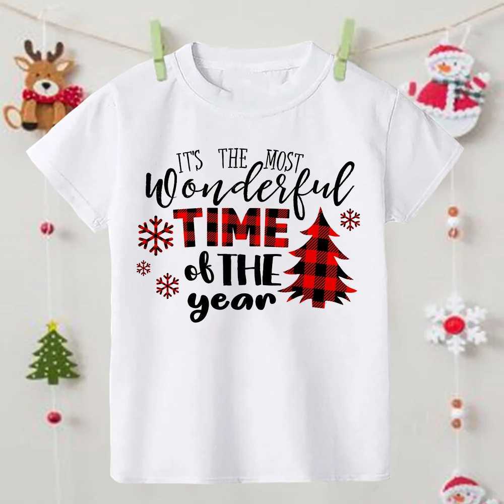 Christmas Family Matching Clothing T-shirts Christmas Party Gifts This is the best time of the year Printing Cute T-shirts Family Appearance W241008