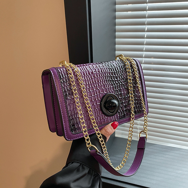 2025S Fashion Designer New European And American Textured Stone Pattern Single Shoulder Crossbody Small Square Bag