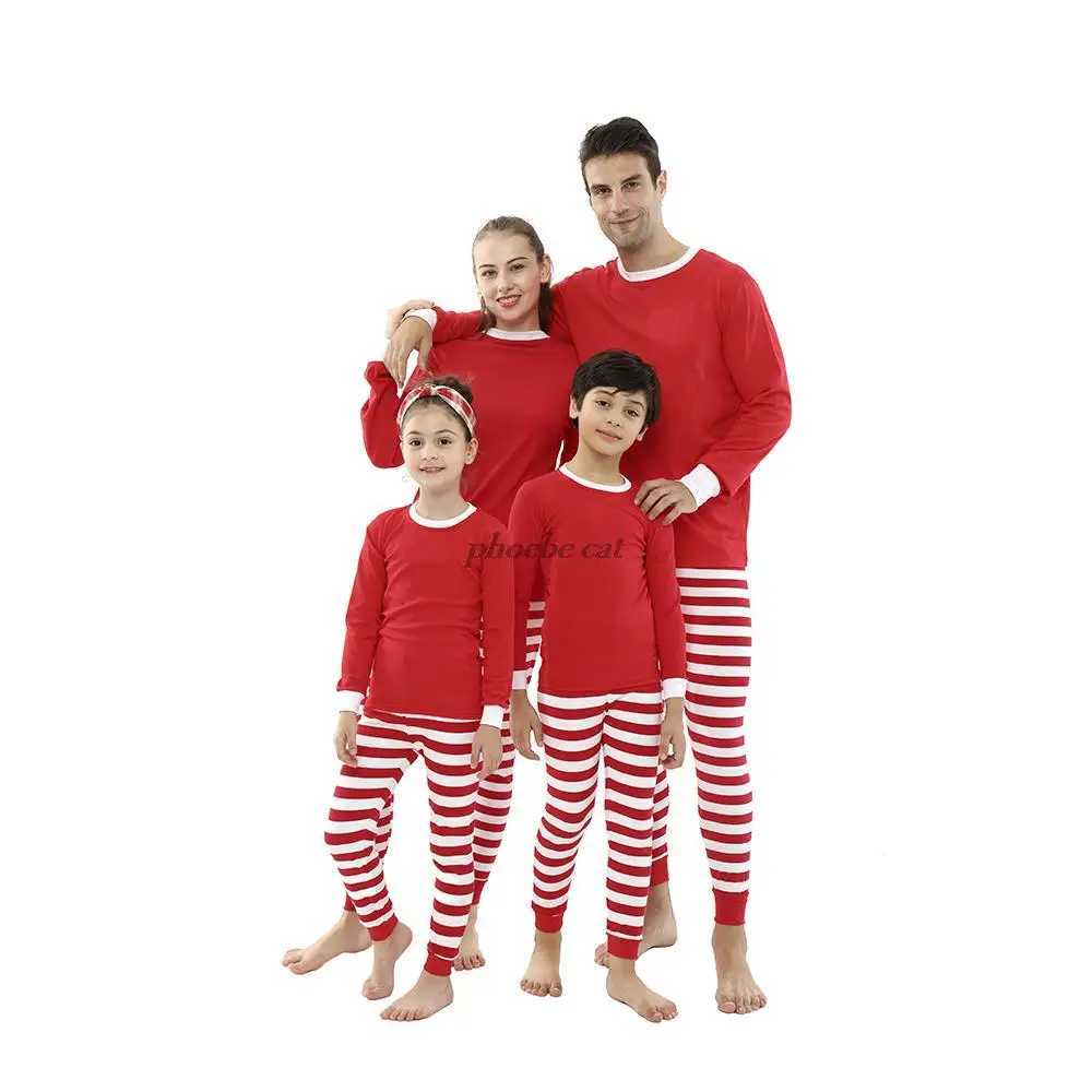 Baby Boy Clothes Christmas Family Matching Outfits Mother Kids Family Clothing Sets Red Full Sleeve Striped Pant Children PajamaXJ241008