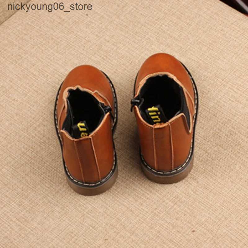 Boots Fashion Children Kids Boots Spring Autumn Teen Girls Booties With Zip Boys Snow Boots PU Leather Sneakers Outdoor Shoes L240910