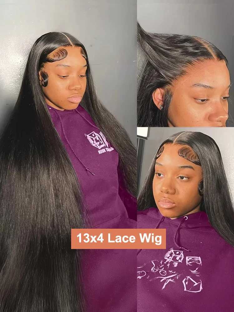 30 32 Inch HD Transparent Bone Straight 13x6 Lace Front Human Hair Wigs Brazilian Remy 13x4 Lace Frontal Glueless Wig For WomenXJ241008
