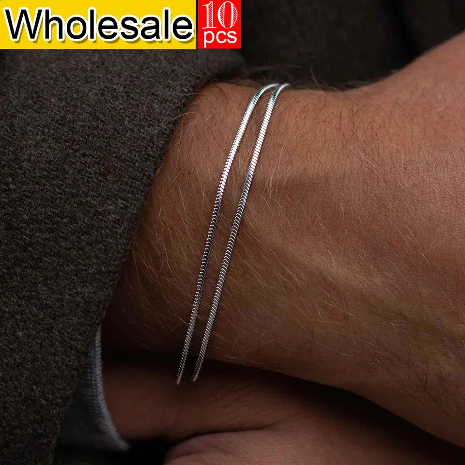 Mens stainless steel jewelry waterproof and non fading gold bracelet fashion trend accessories 10 pieces wholesale direct sales 240929