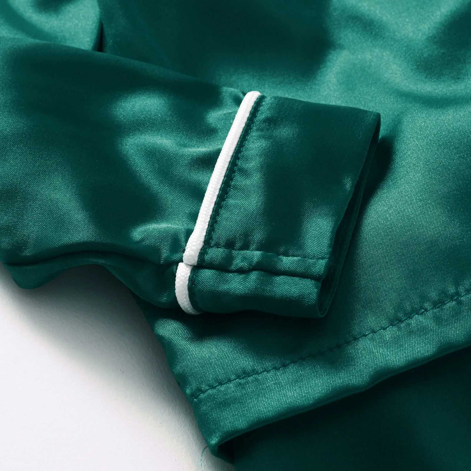2PCS Christmas satin pajamas PJ solid color family matching Christmas long sleeved pajamas set W241008