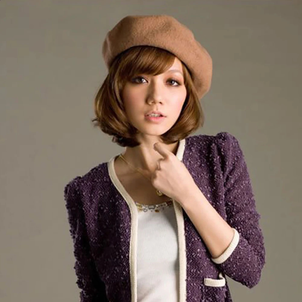 Fashion Classic Solid Color Winter French Style Beret Artist Hat Wool Felt Casual Womens Hat Comfortable Christmas Gift Spring and Autumn 241007