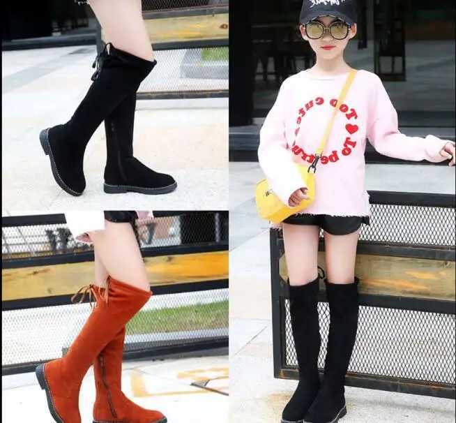 Boots New childrens boots Girls Knee-high Boots Princess Edition Childrens Tall Boots Children High Kids Shoes Bota Kids L240910