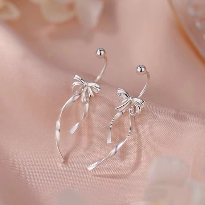 Needle Bow 2024 New Light Women's High End Earrings