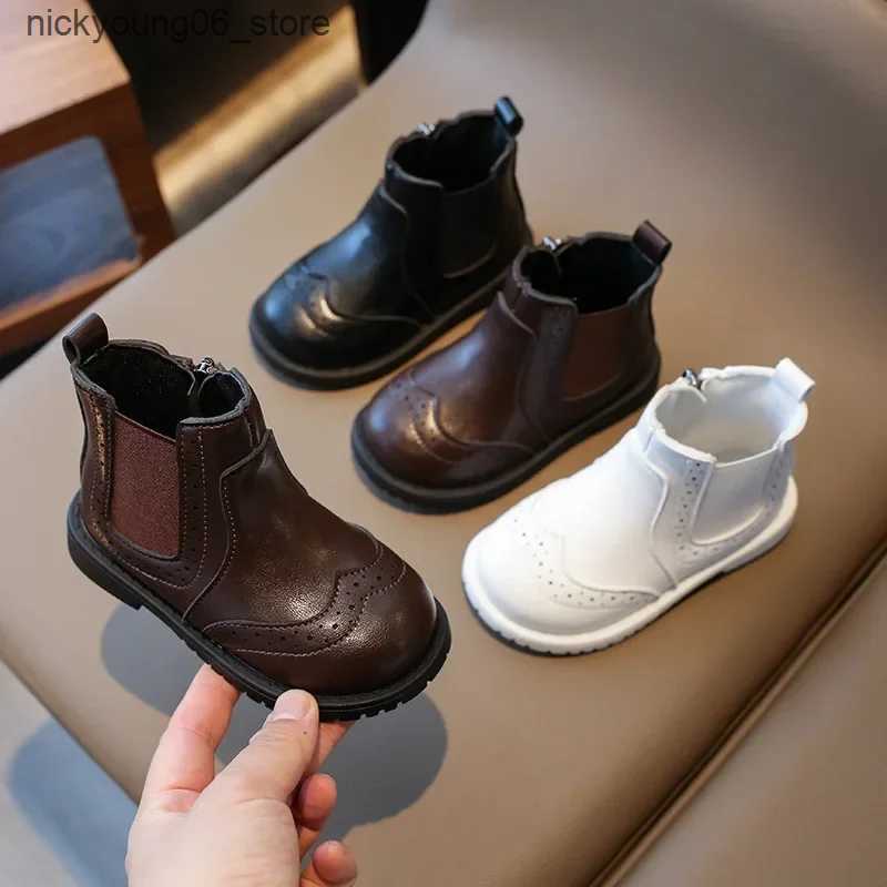 Boots Girls Leather Boots for Autumn Winter New Princess Girls Shoes Fashion Versatile Short Boots for Girls Ankle Boots Botas Nia L240910