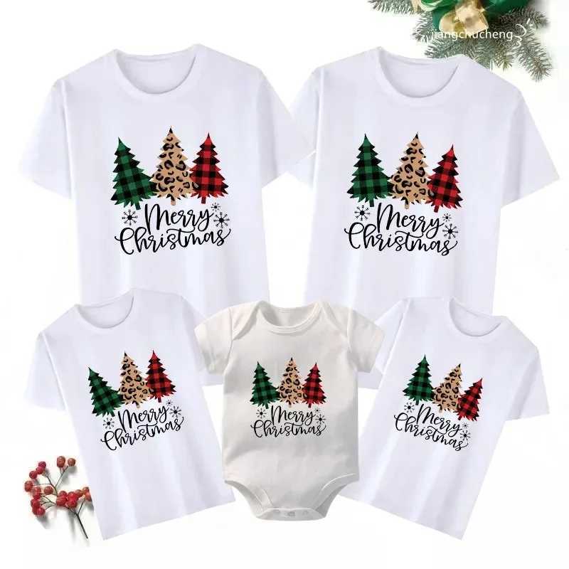 Merry Christmas Family Matching Clothing Mother Father Children T-shirt Baby Pants Cotton Family Appearance New Year Clothing Gifts W241008