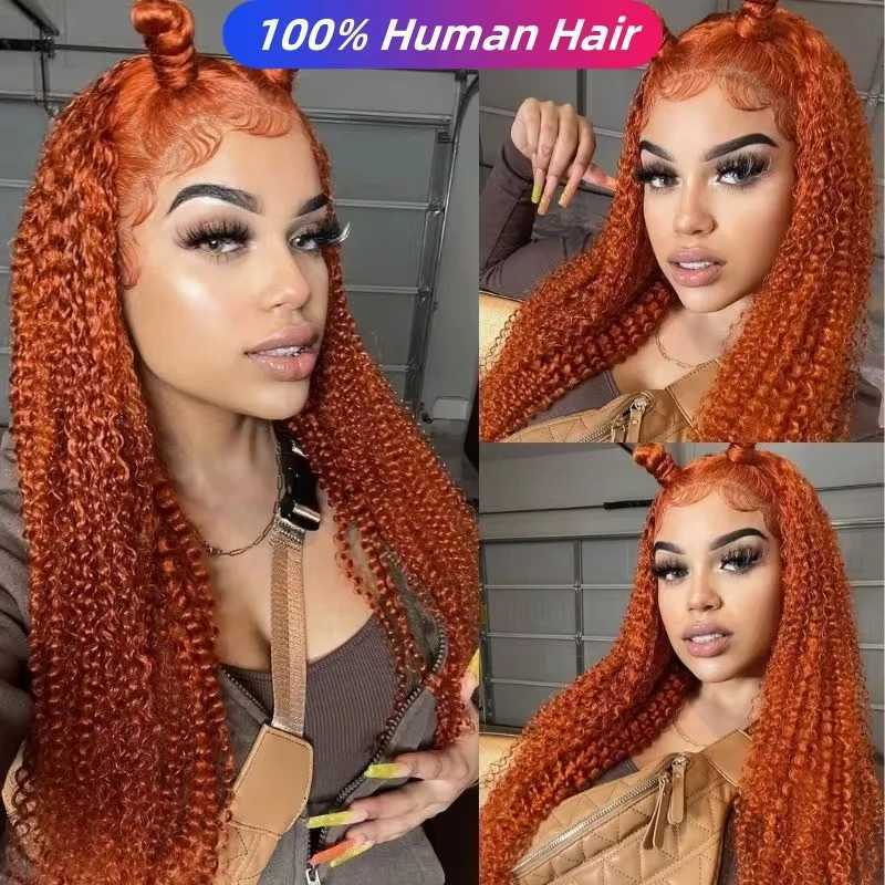 Ginger Hd Lace Wig 13x6 Human Hair Wigs 30 36 Inch 13x4 Deep Wave Frontal Wig Brazilian Orange Curly Human Hair Wigs For WomenXJ241008