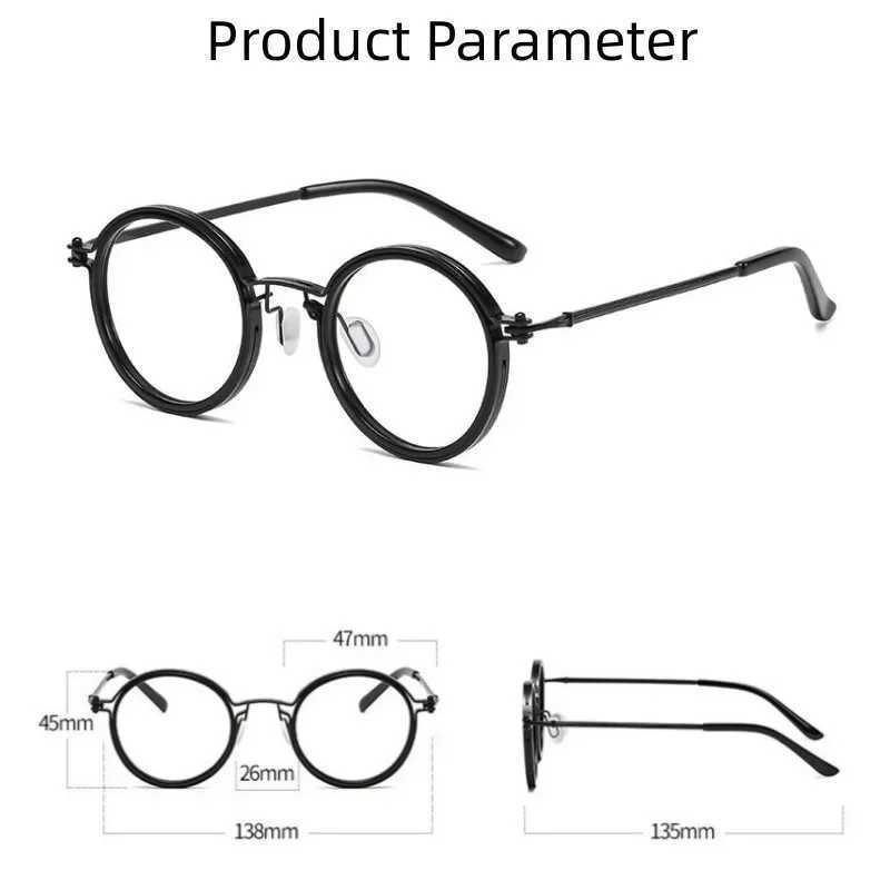 Vintage Anti Blue Light Glasses Men Luxury Round Frame Clear Lens Blue Light Blocking Glasses Men Women Metal GlassesX241008