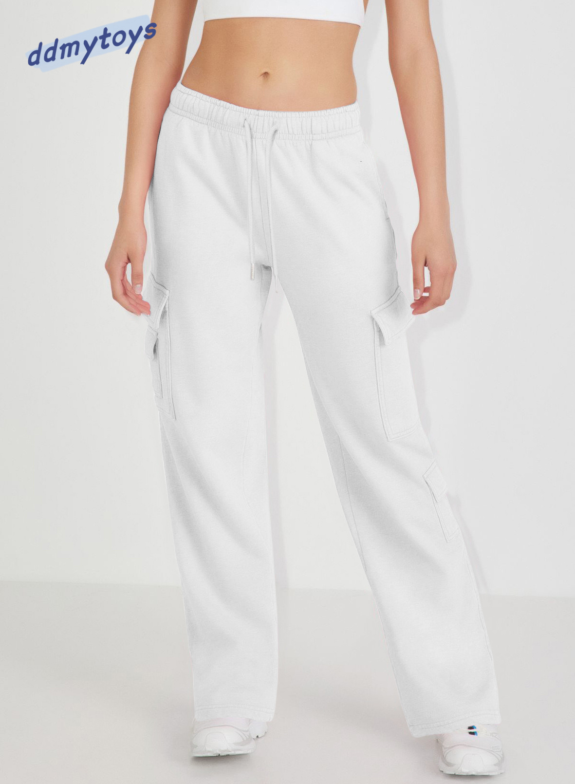 dongdumaoyi New long loose casual sports high waisted work pants slimming straight leg for women F1008#74