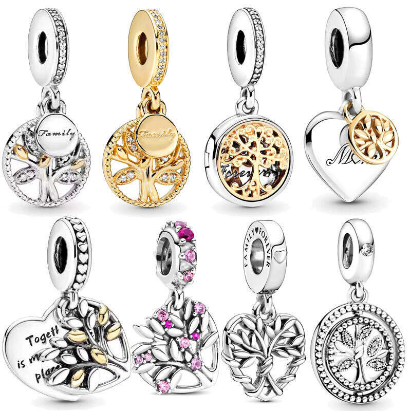 925 2024 New Sterling Silver Various Tree Shape Pendant Charm Collection Fit Original Bracelet Women Jewelry Gift DIY