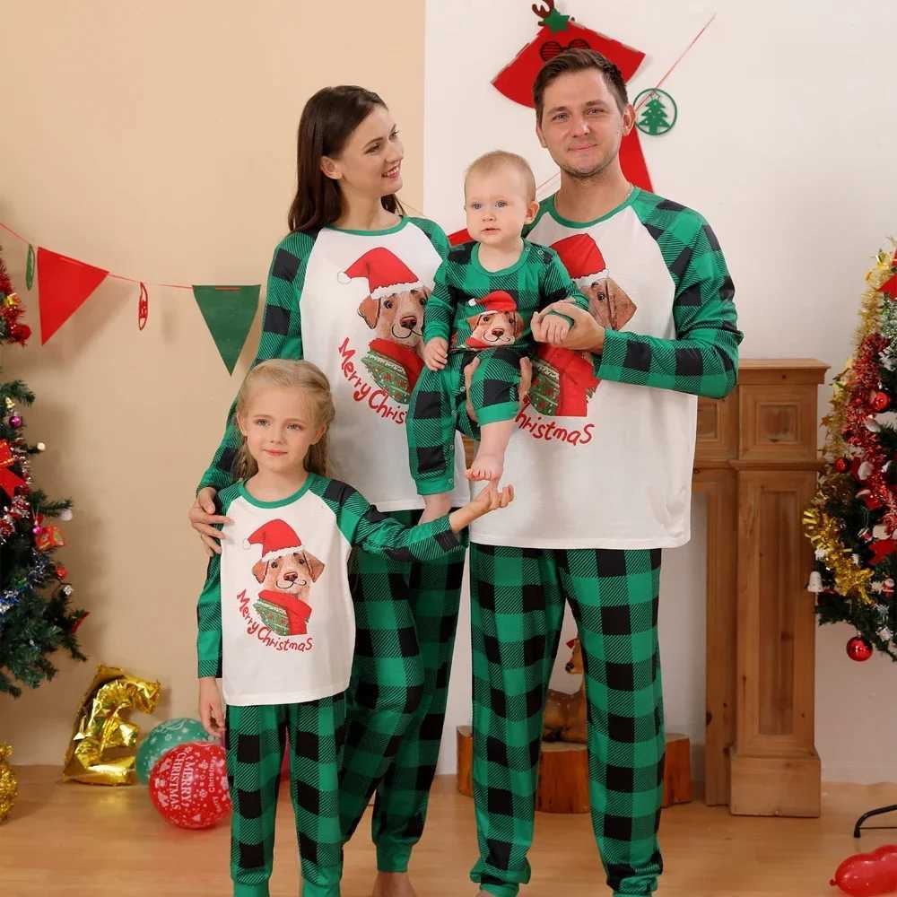 Family Christmas Pajamas Set Cute Dog Print Parent-child Matching Outfit Soft Loose Clothing Sets Baby Romper Pyjamas Xmas LookXJ241008