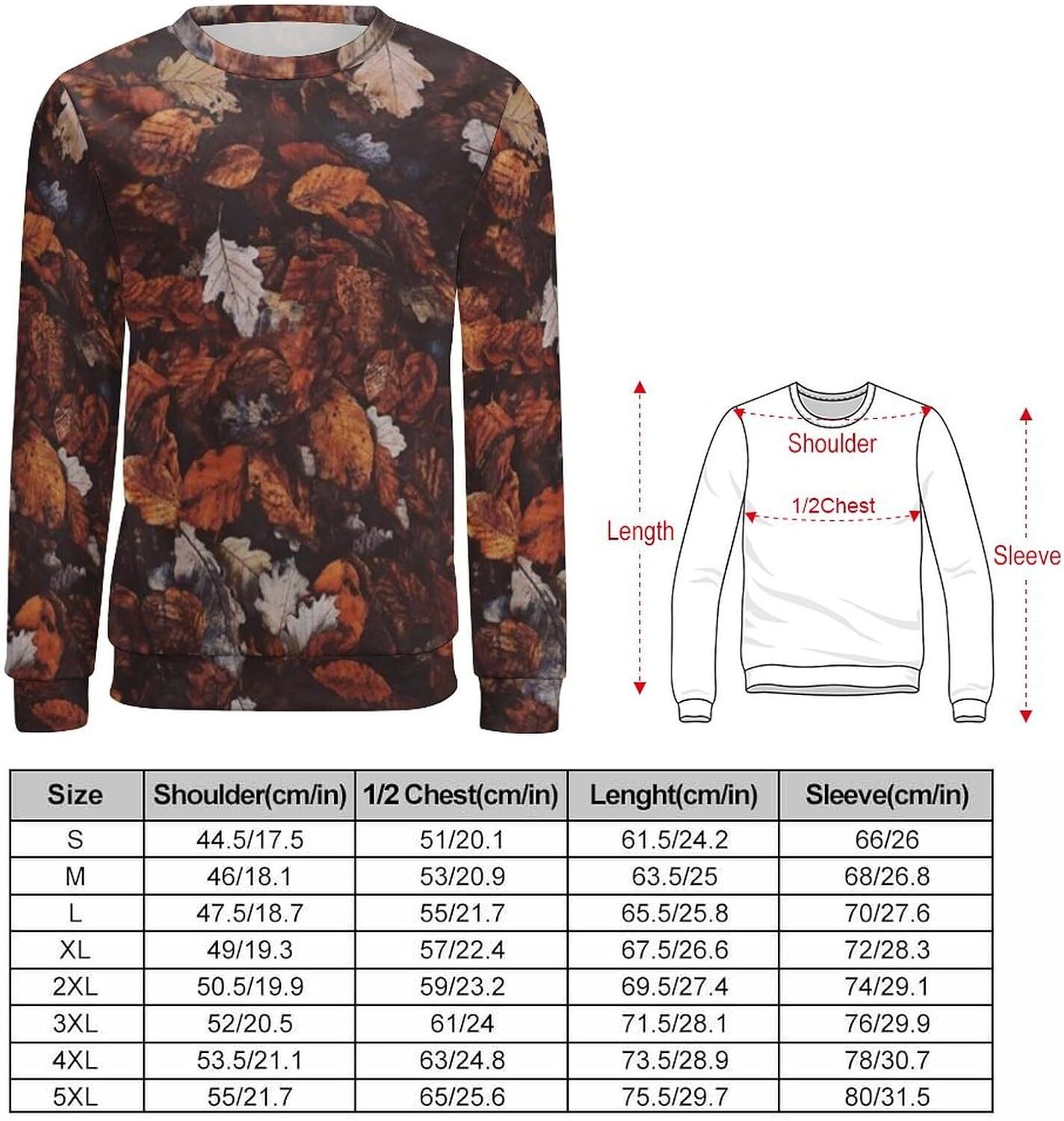 Long Sleeve Shirts for Men sweatshirt Men's Camo Sweatshirt Maple Leaf Print Novelty Camouflage Round Neck Pullover Daily Top T shirt Tee Streetw