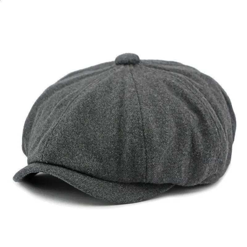 Autumn and Winter Acrylic Solid s Boys Hat Flat Top Hat Male and Female Painter Beret 163 241007