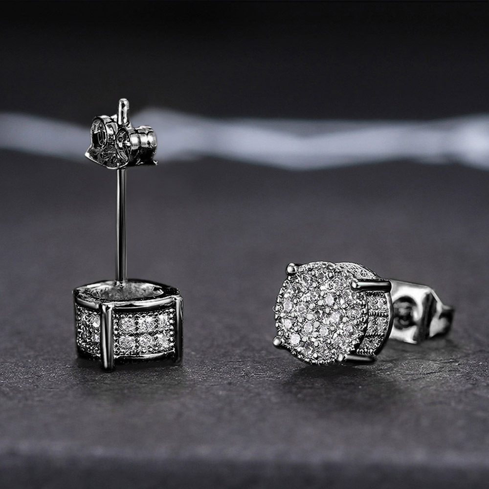 Full Zircon Stud Earrings Designer Jewelry 925 silver Gold filled Square Round Heart Cut CZ Diamond Punk Stud for Men Women Design Body Fine Jewelry G