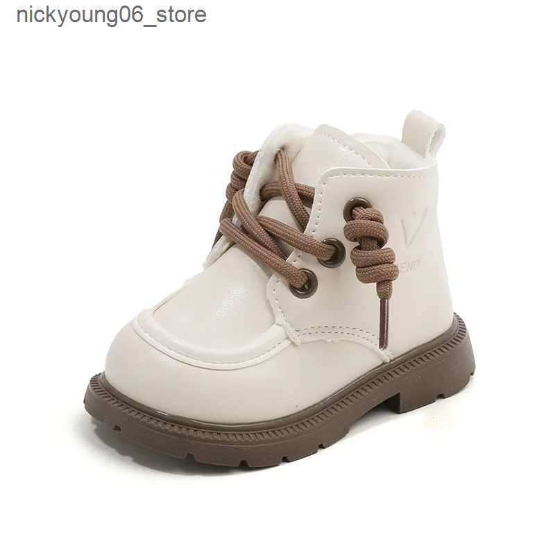 Boots Winter Kids Shoes Fashion Children Snow Boots Plus Velvet Warm Toddler Baby Boot Boys Girls Outdoor Non-slip Casual Cotton Shoes L240910