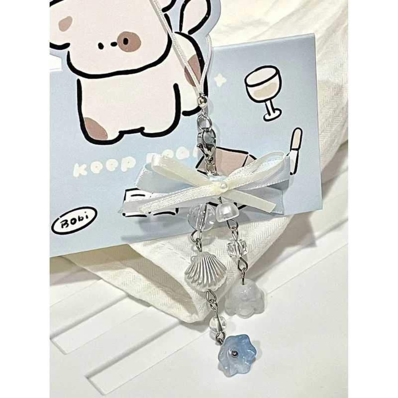 X6HE Phone Lanyard Wrist Strap Star Charm Keychain Bowknot Heart Phone Charm Antilost Y2K Cellphone Strap Hangings Cord WomenX241008