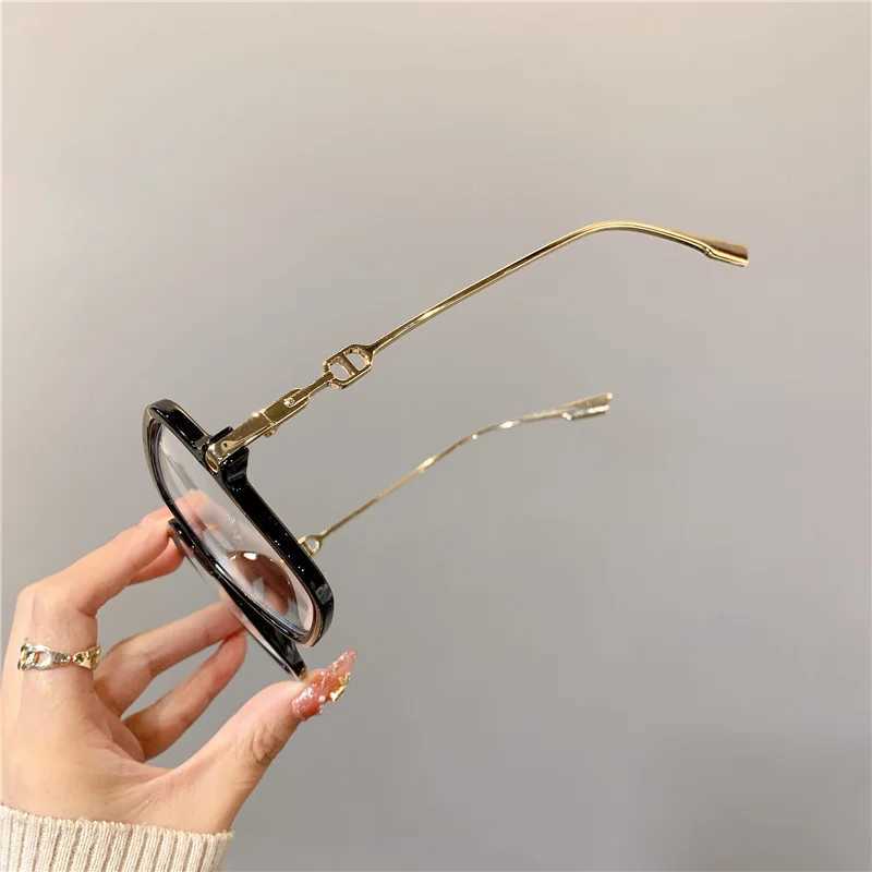 Fashion Oversized Square Eyewear Retro Womens Anti-blue Light Bloking Metal Frame Glasses Trend Optical Computer EyeglassesX241008